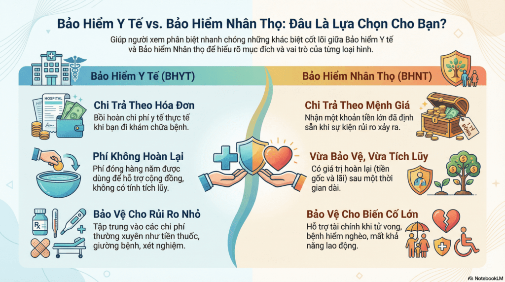 Nên mua bảo hiểm nhân thọ hay bảo hiểm y tế